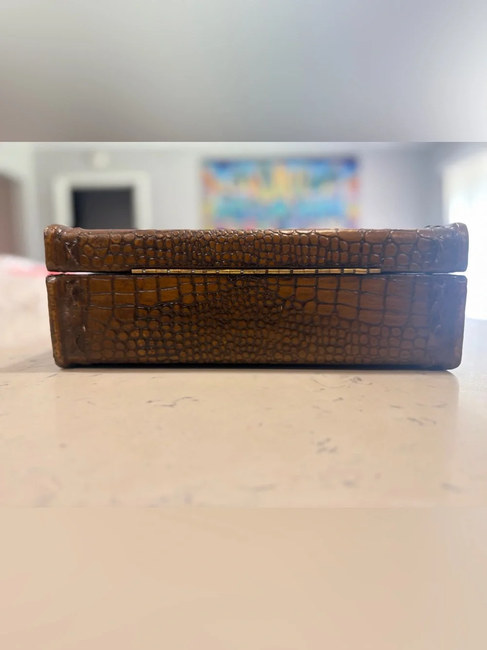 Authentic 1930's-40's Crocodile /ALLIGATOR Skin Travel Case Briefcase Antique